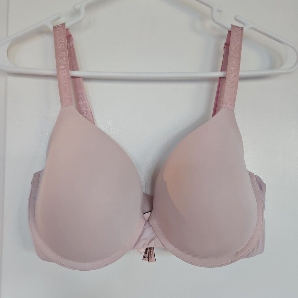 Victoria's Secret T-Shirt Bra 34DD Pink/Lilac Lightly Lined Demi Coverage